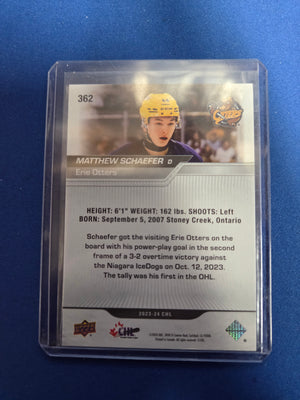 Matthew Schaefer CHL Erie Otters #362 (cabinet-NM)