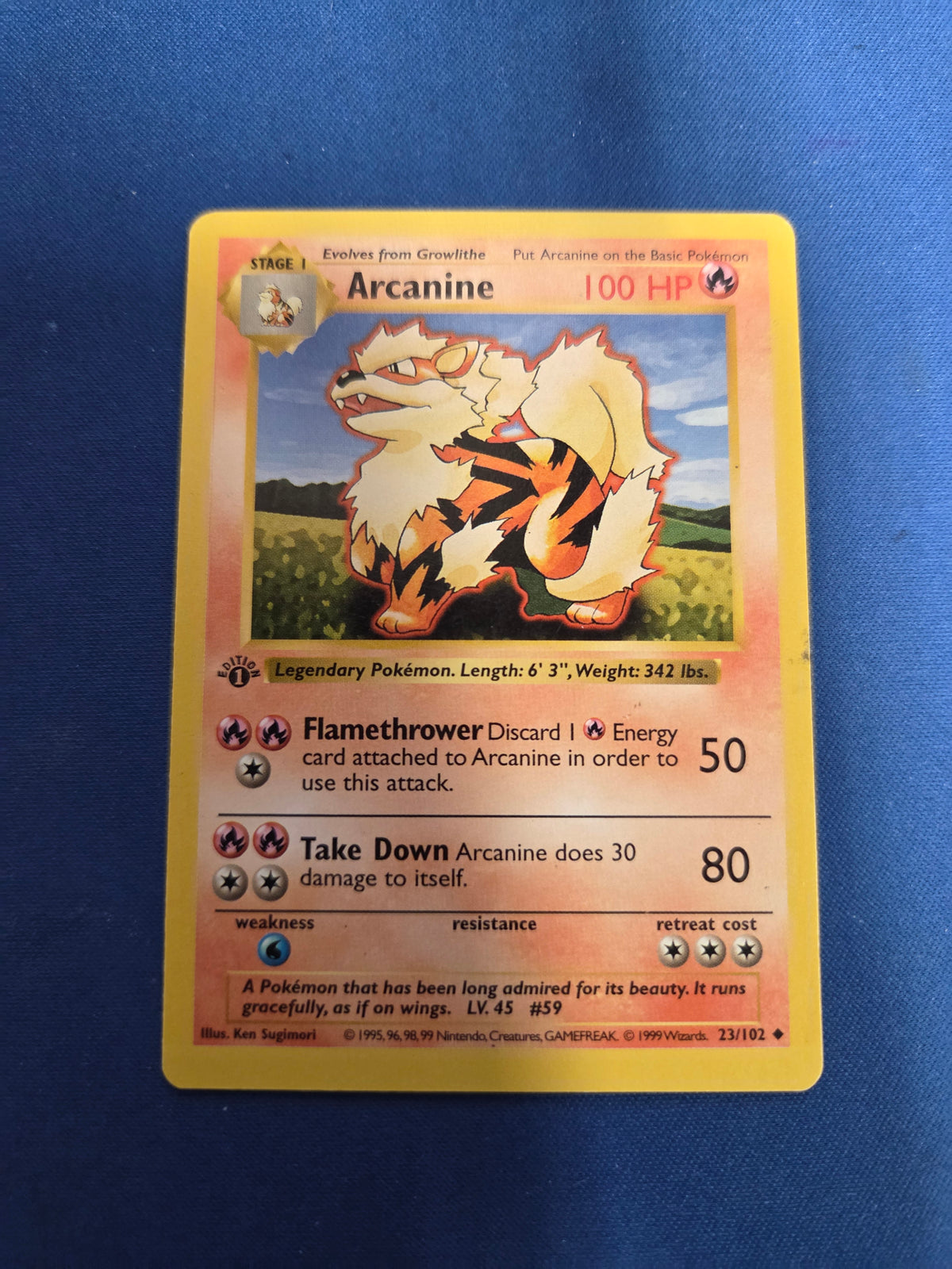 Lightly Played Arcanine (23) 1st Edition Uncommon (Cabinet-LP)