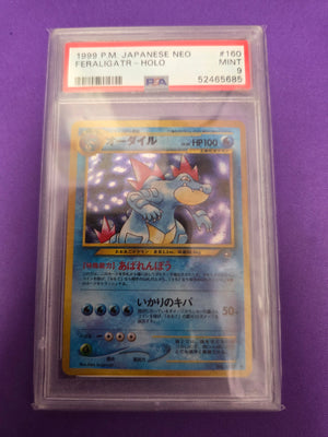 PSA 9 Feraligatr #190 Japanese Neo Revelation Holo Rare (Cabinet)