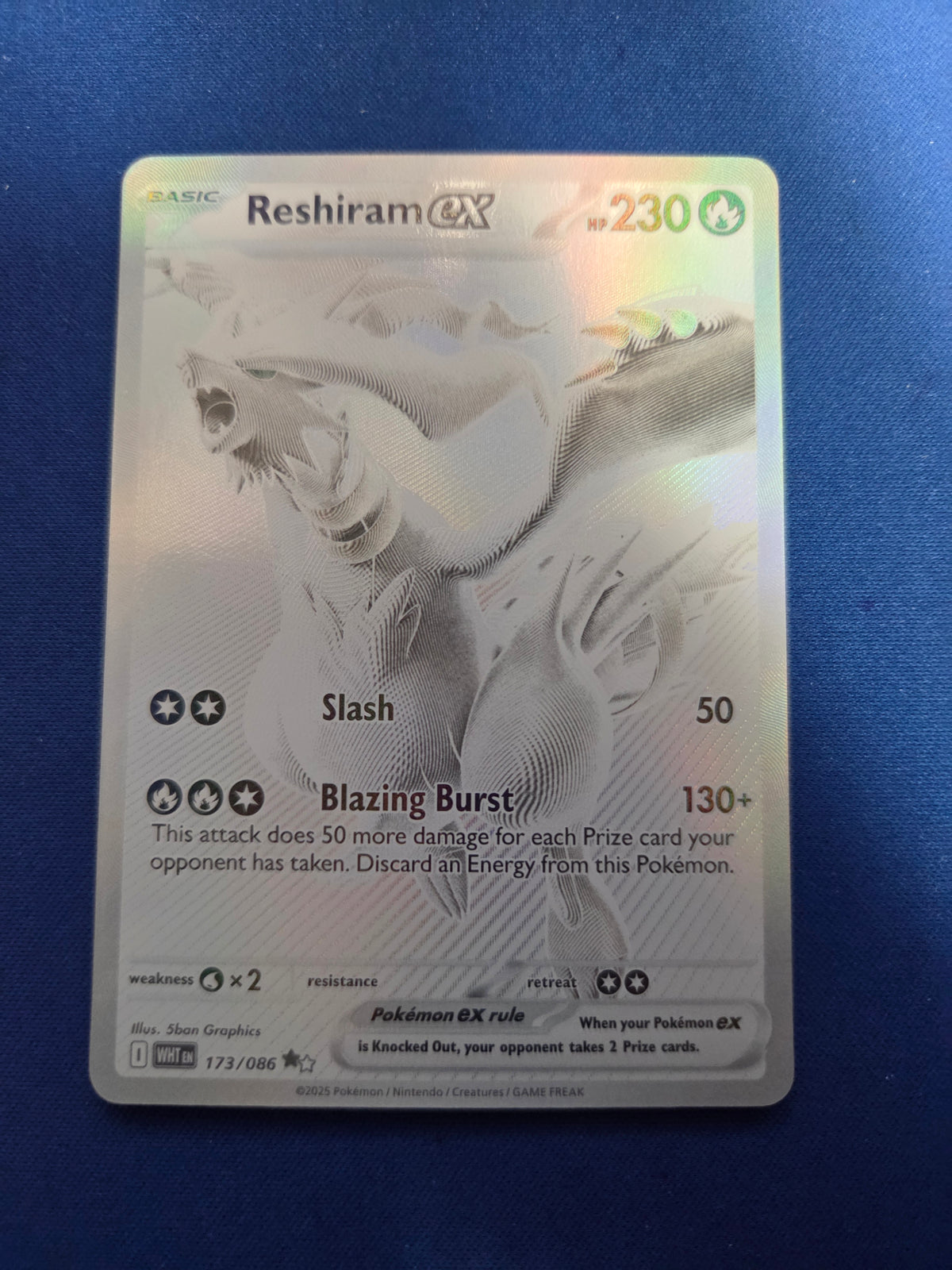 Reshiram ex 173/086 Black White Rare (Cabinet-NM)