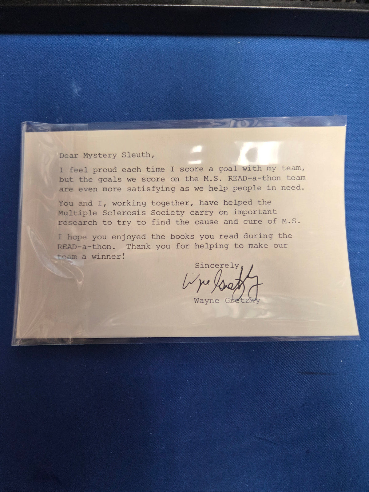 Wayne Gretzky Read-A-Thon Post card (cabinet-NM)