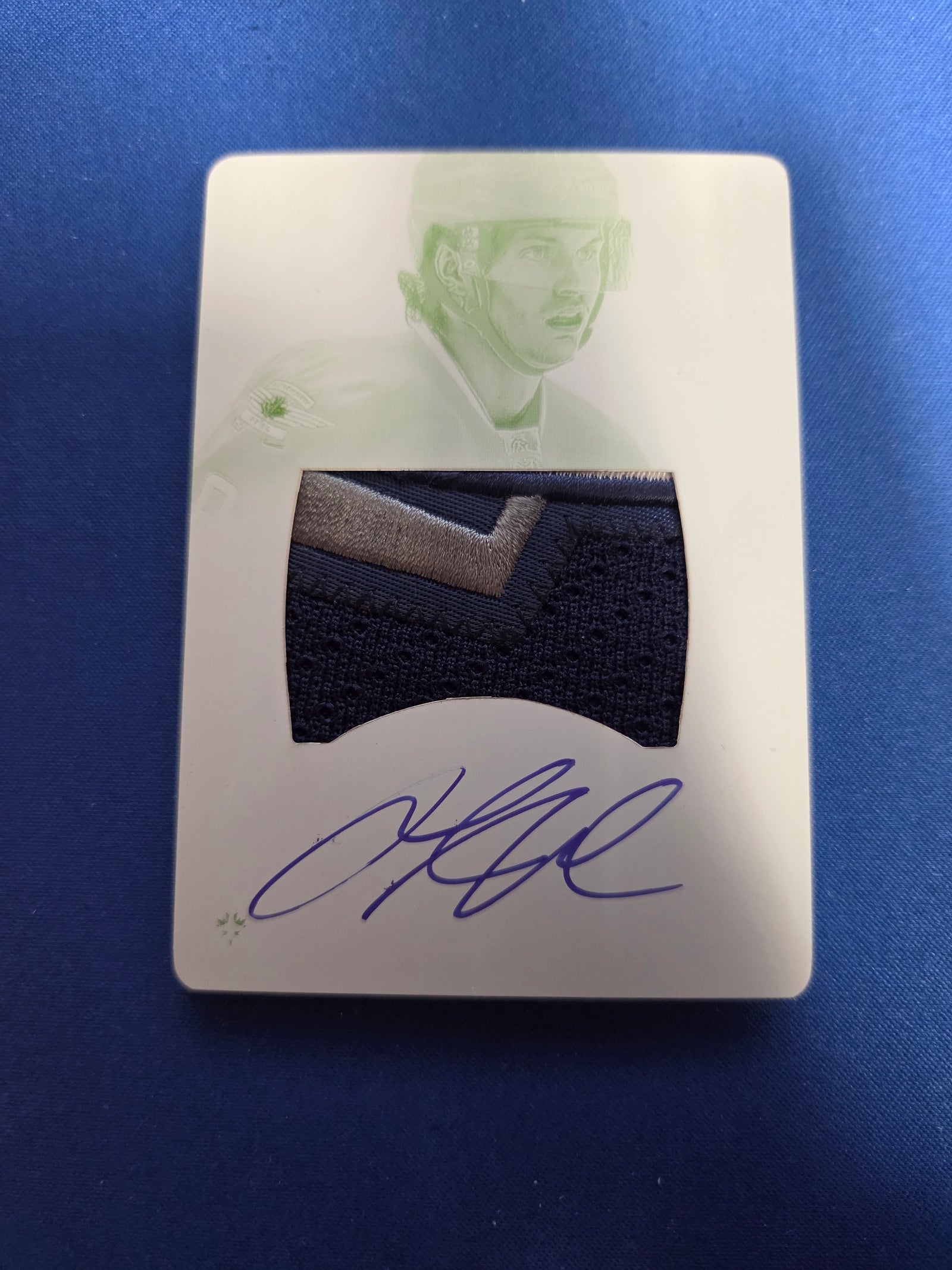 Jacob Trouba #161 1/1  Printing Plate Green 2013-2014 (Cabinet-NM)