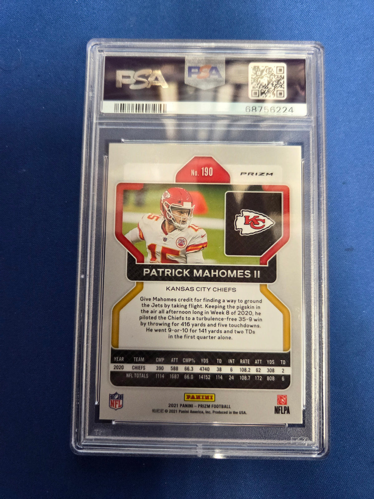 PSA 10 Patrick Mahomes II Red Ice #190 (cabinet)