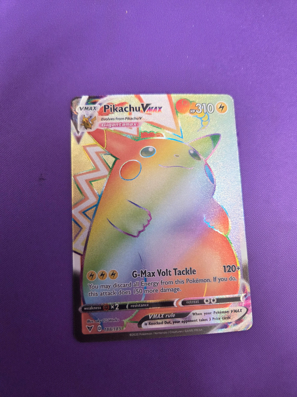 Pikachu VMAX (Secret) (188)/185 Secret Rare Holofoil (Cabinet-NM)