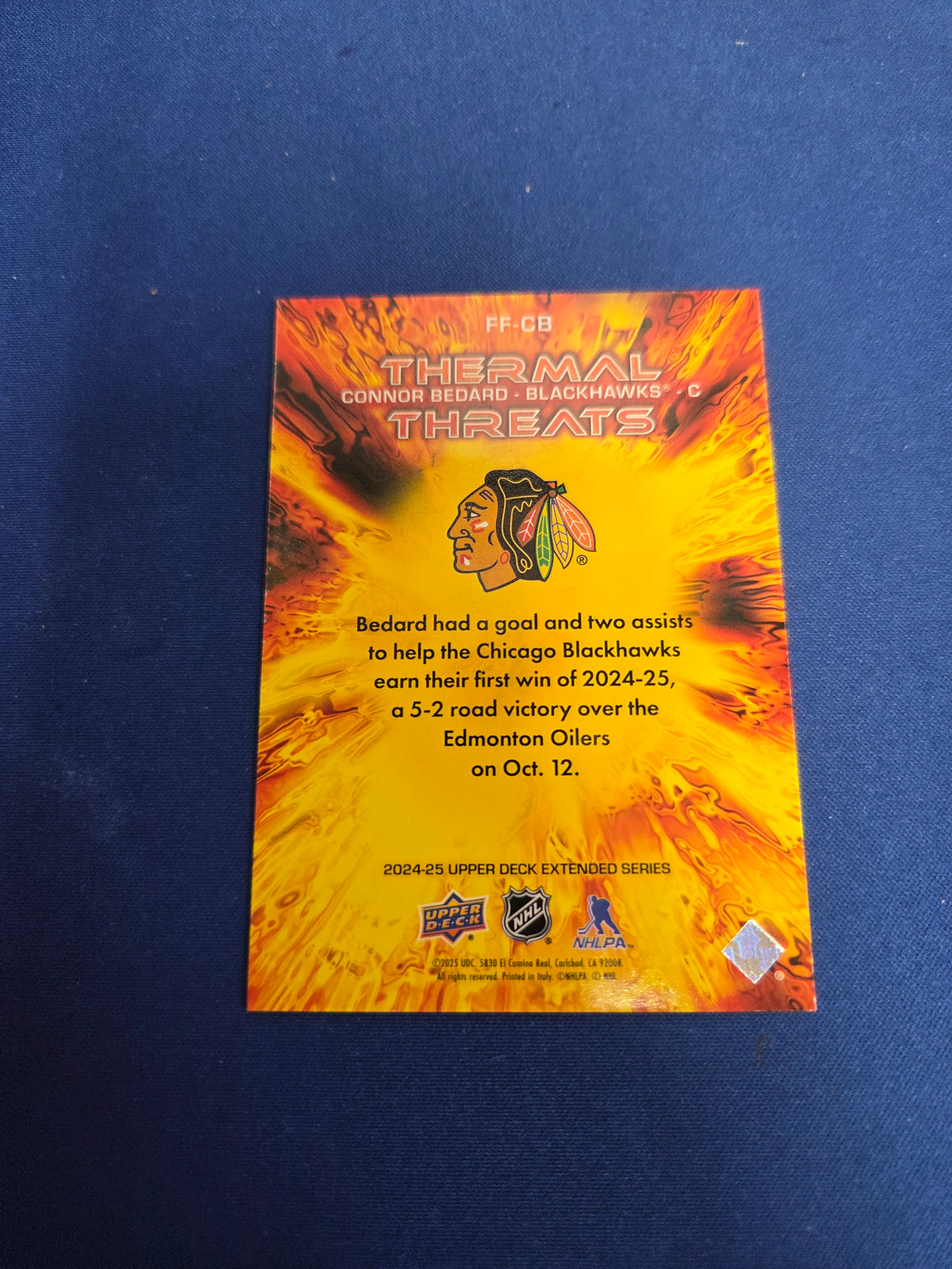 Connor Bedard Thermal Threats #FF-CB (cabinet)