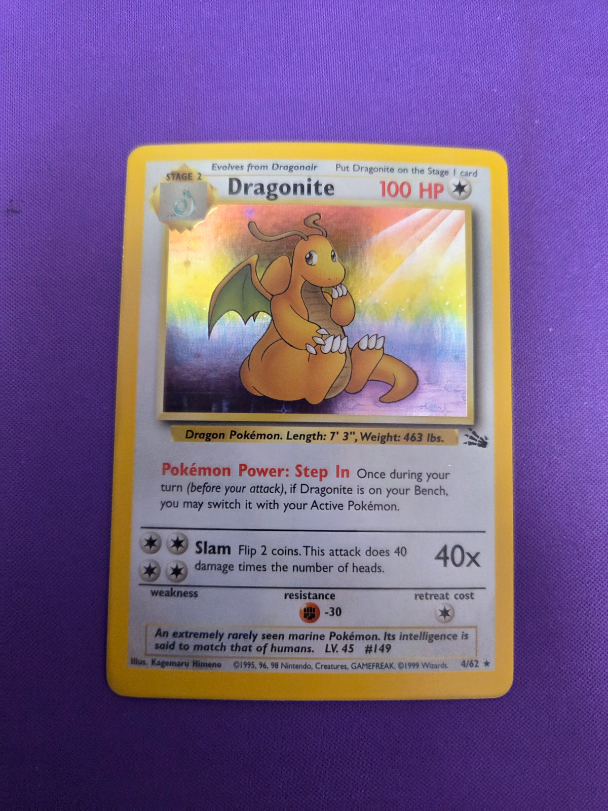 Dragonite (4)/62 Holo Rare Unlimited Holofoil (Cabinet-NM)