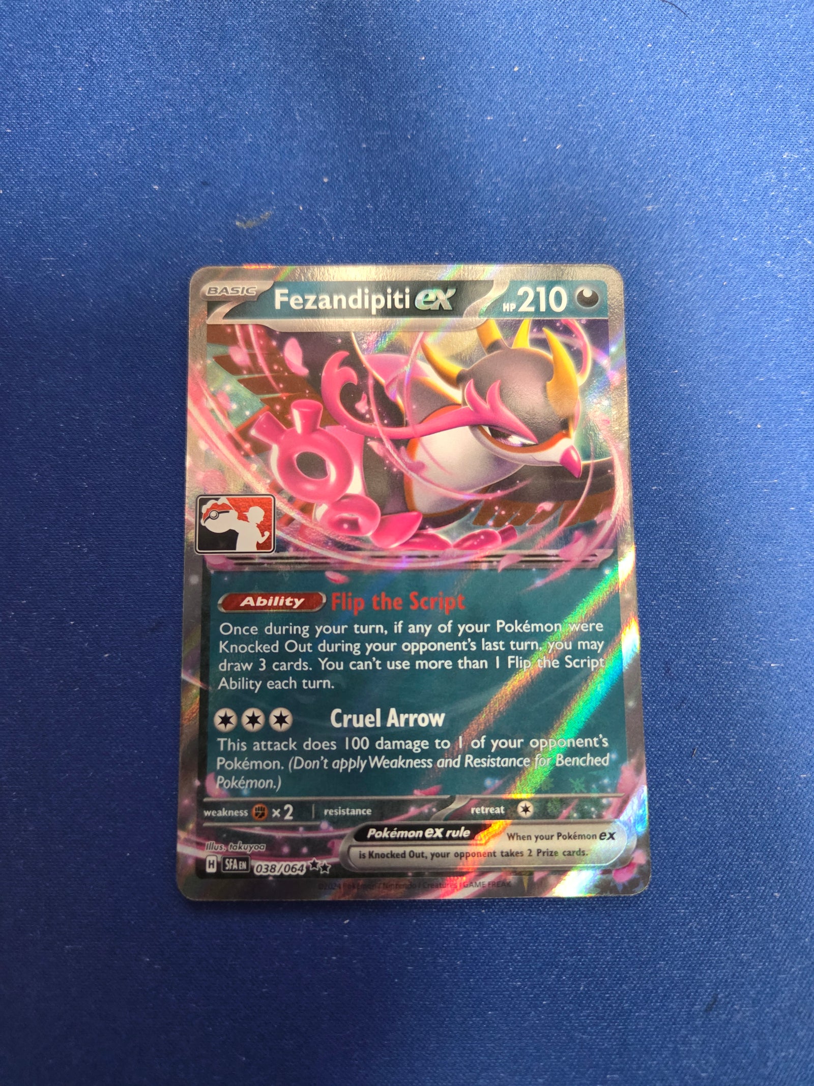 Fezandipiti ex - 038 (prize pack stamped) Double Rare Holofoil (Cabinet-NM)