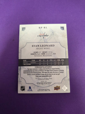 Ryan Leonard #RP-RL 15/99 2025 Upper Deck Black Diamond Exquisite Collection Rookie Patch (Cabinet-NM)
