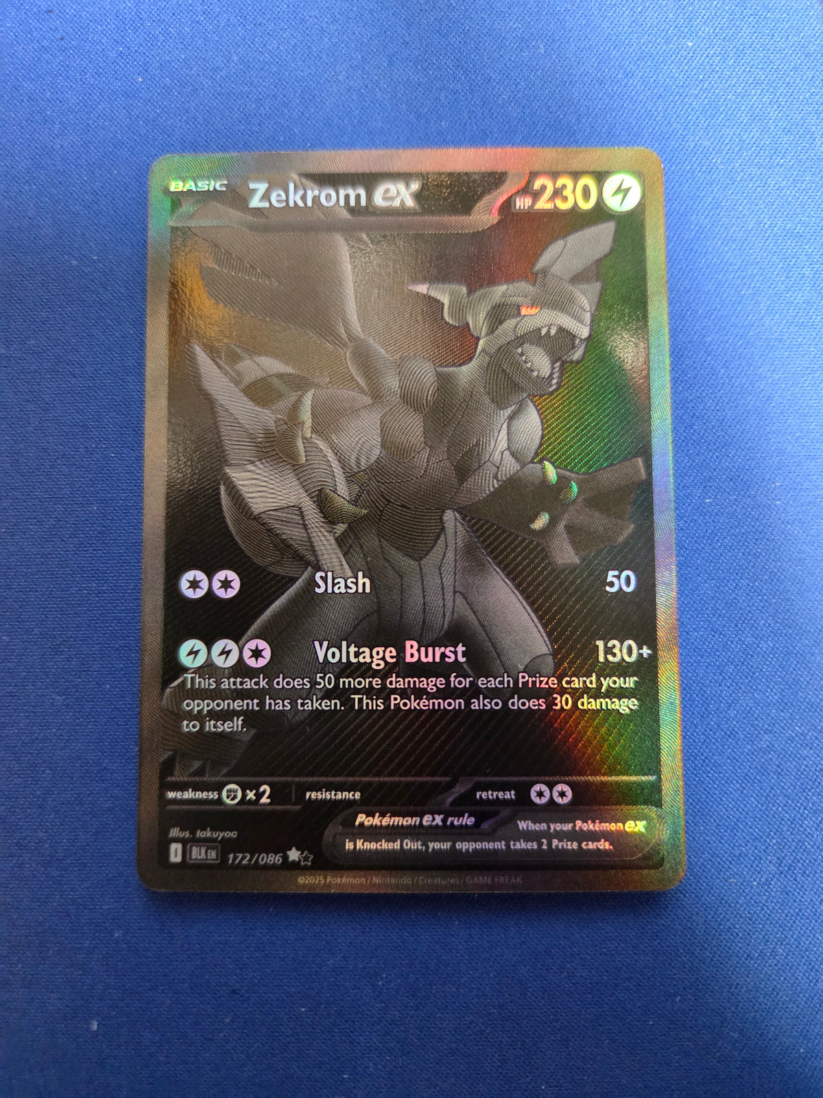 Zekrom ex - 172/086 (172) Black White Rare Holofoil (Cabinet-NM)