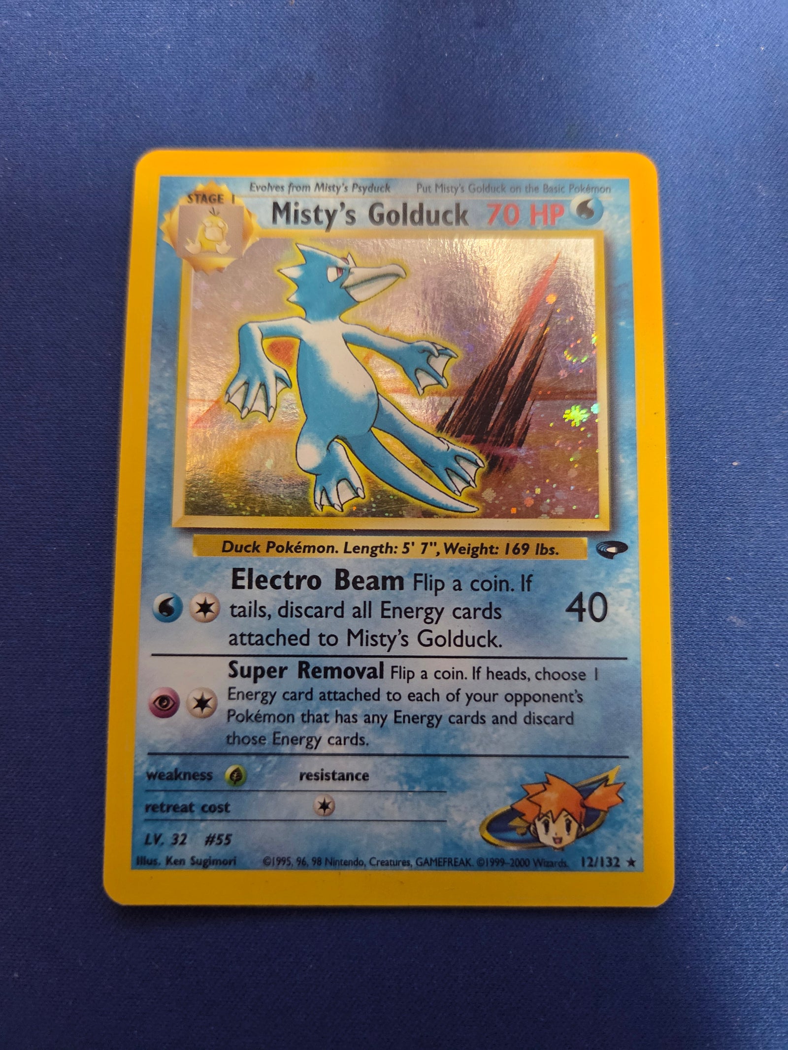 Moderetly Played Misty's Golduck (12)/132 Holo Rare Unlimited Holofoil (Cabinet-MP)