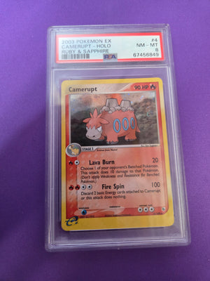 PSA 8 CAMERUPT #4 EX RUBY & SAPPHIRE (Cabinet)