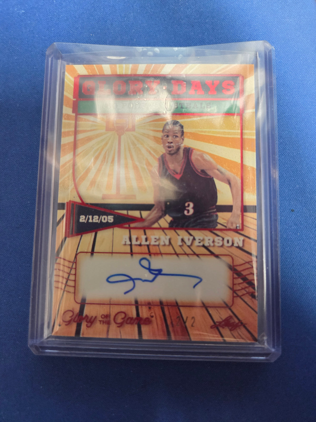 Allen Iverson 2/2 Autographed Glory Days Glory Of The Game