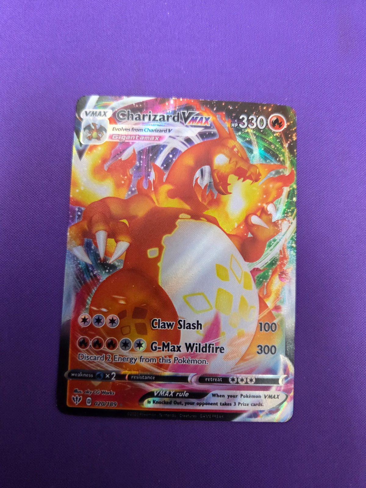 Charizard VMAX (20)/189 Ultra Rare Holofoil (Cabinet-NM)