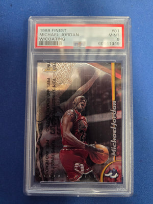 PSA 9 Micheal Jordan #81 1998 Finest w/Coating (Cabinet)