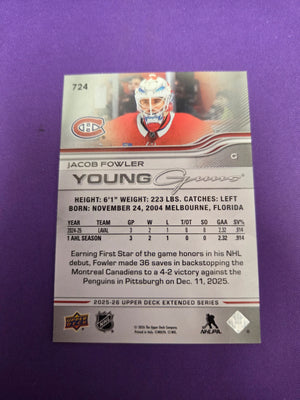 Jacob Fowler Young Guns #724  (cabinet-NM)