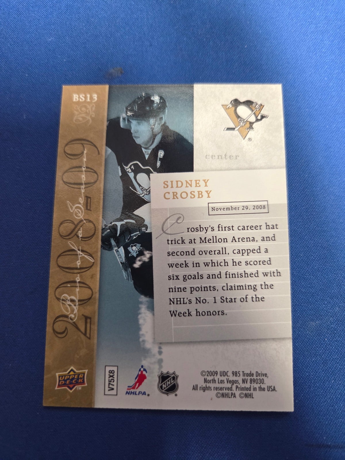 Sidney Crosby #BS13 Biography Of The Season (cabinet-NM)