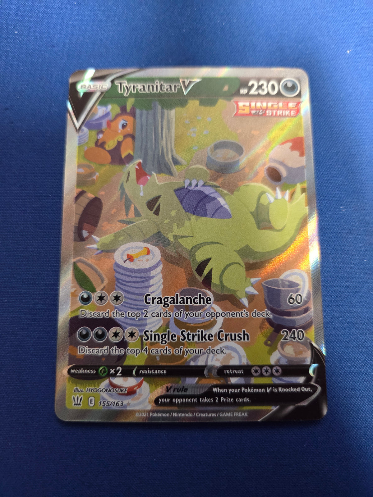 Tyranitar V (Alternate Full Art) (155)/163 Ultra Rare Holofoil (Cabinet-NM)