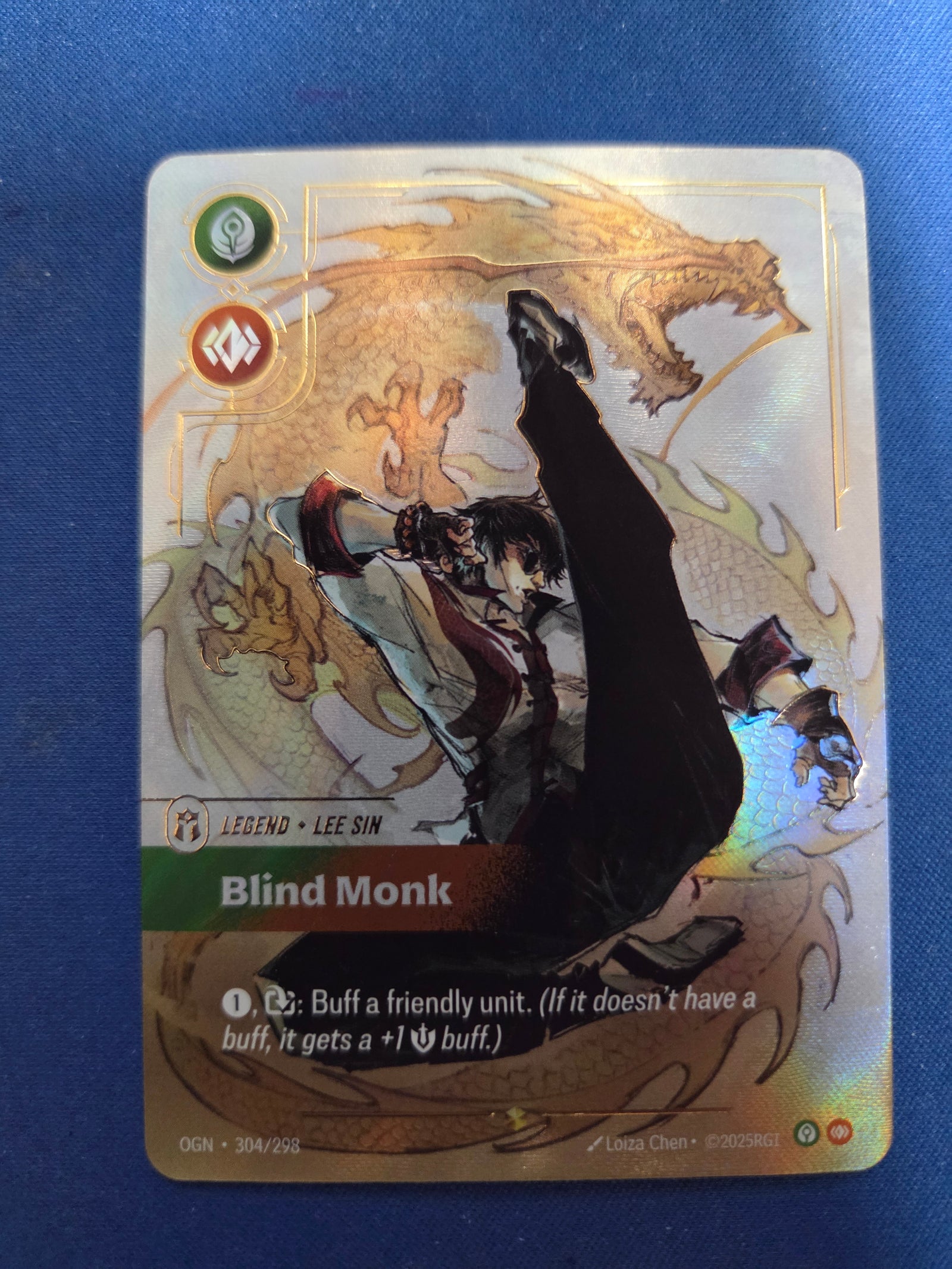 Lee Sin - Blind Monk (Showcase) (304/298) - Origins Foil (Cabinet)