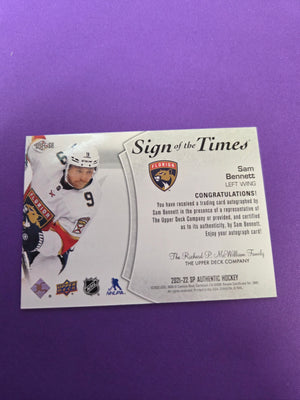 Sam Bennett #SOTT-SB 2022 SP Authentic Sign of the Time (cabinet)