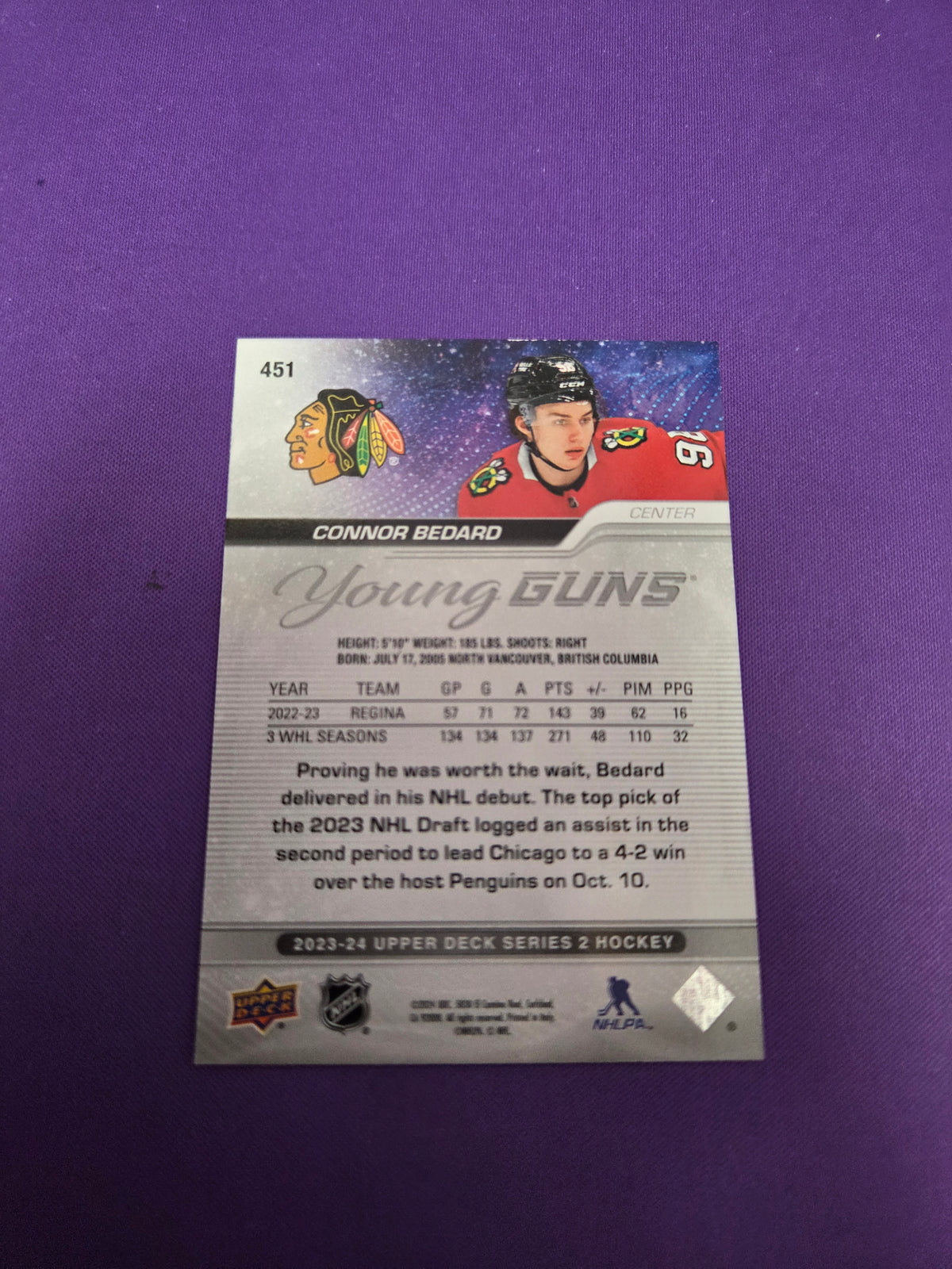 Connor Bedard Young Guns #451 (Cabinet-LP)