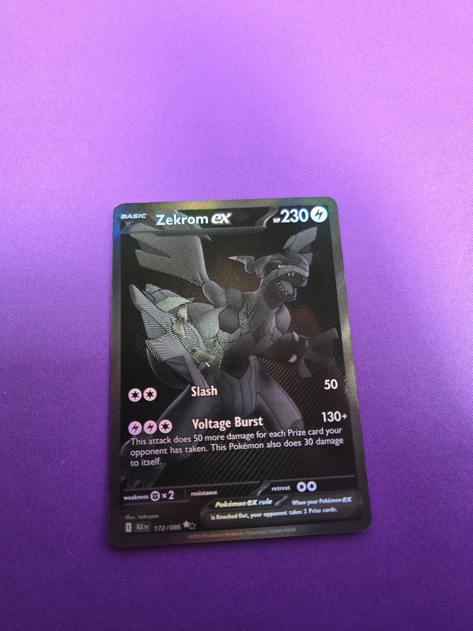 Zekrom ex - 172/086 (172) Black White Rare Holofoil (Cabinet-NM)
