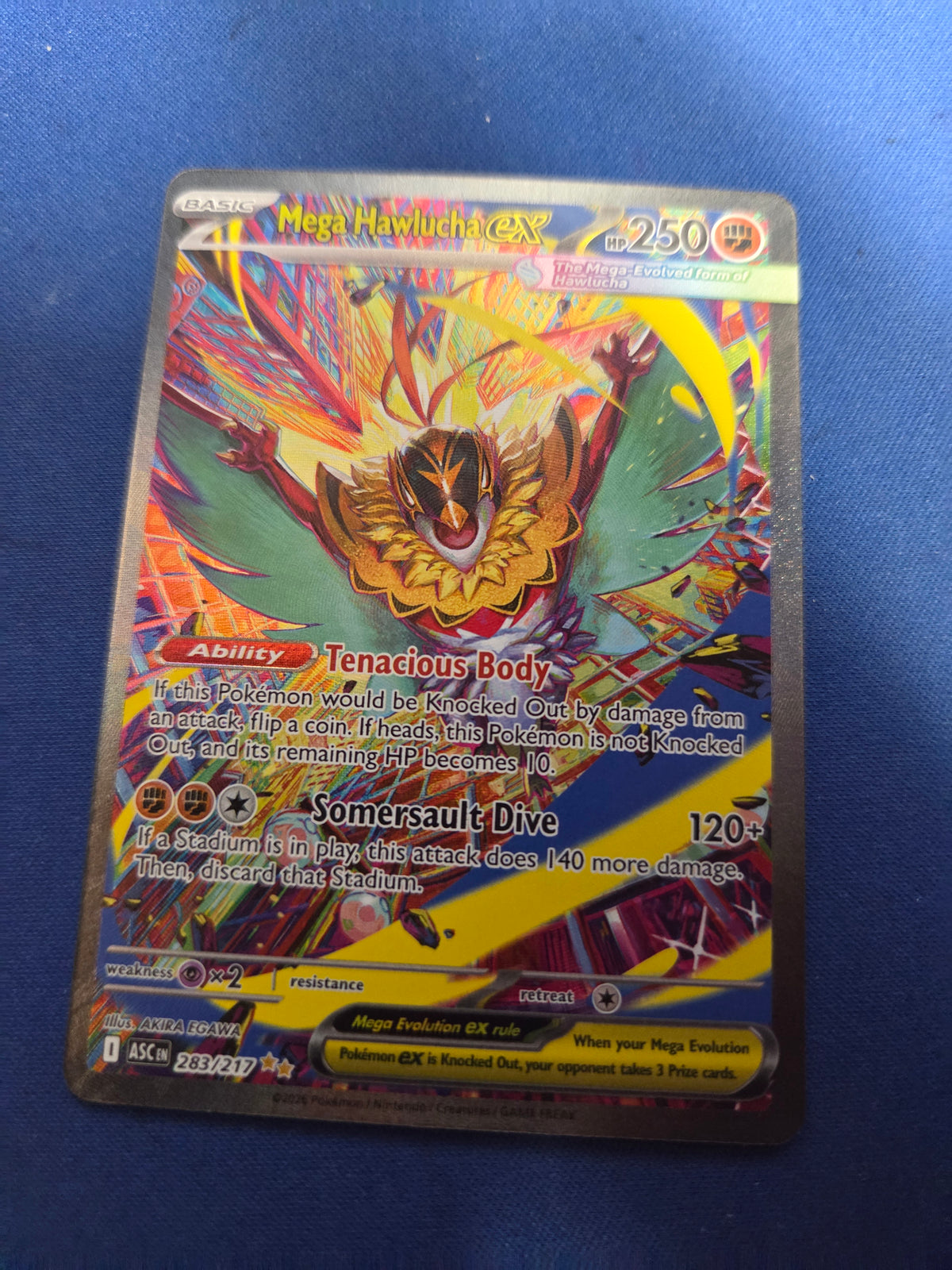 Mega Hawlucha ex 283/217 Special Illustration Rare Holofoil (Cabinet-NM)