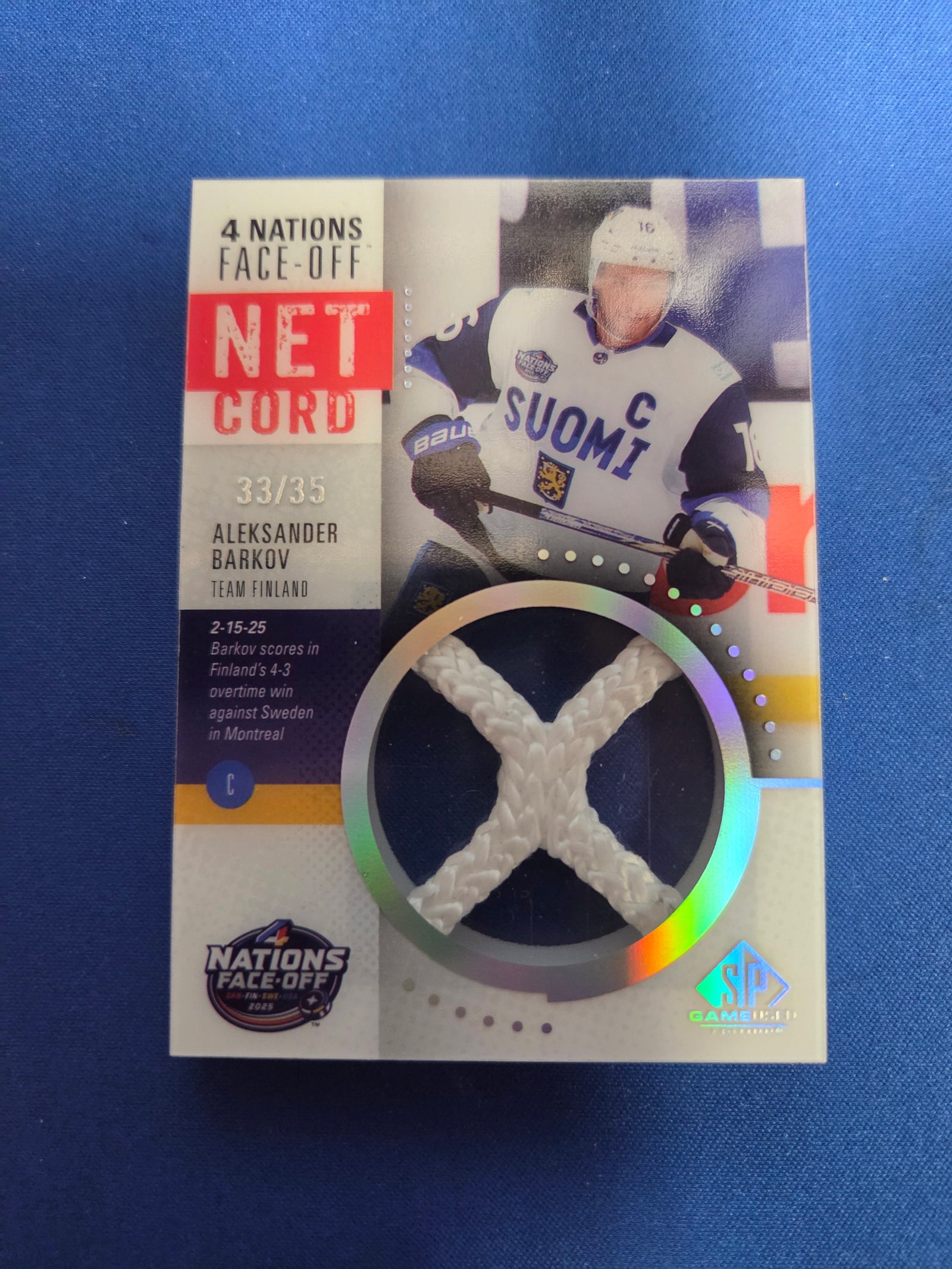 Aleksander Barkov #4nn-ab Net Cord 4 nations face-off- (cabinet-NM)