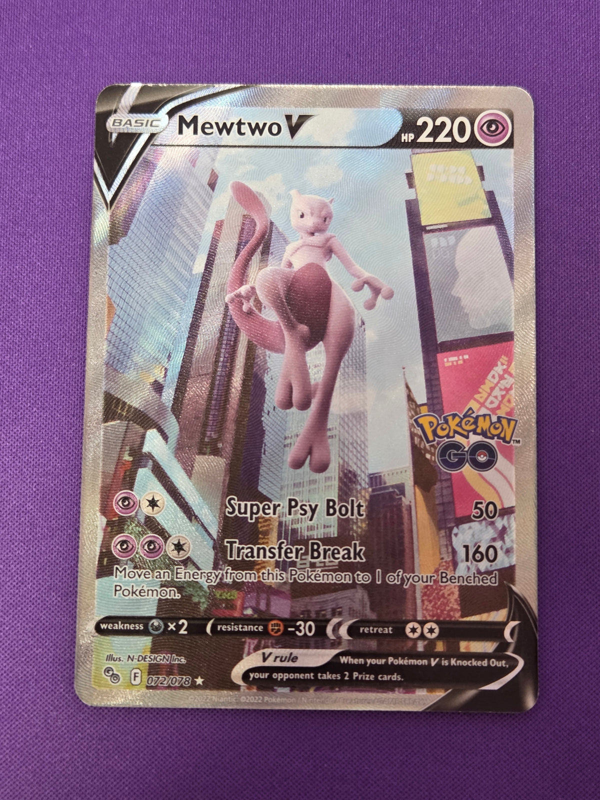 Mewtwo V (Alternate Full Art) (72) Ultra Rare Holofoil (Cabinet-NM)