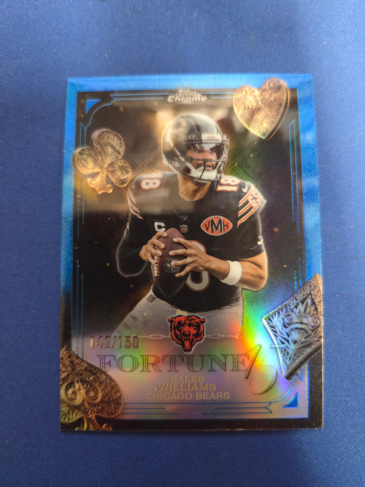 Caleb Williams [Blue Refractor] #F15-16 2025 Topps Chrome Fortune 15 (Cabinet-NM)