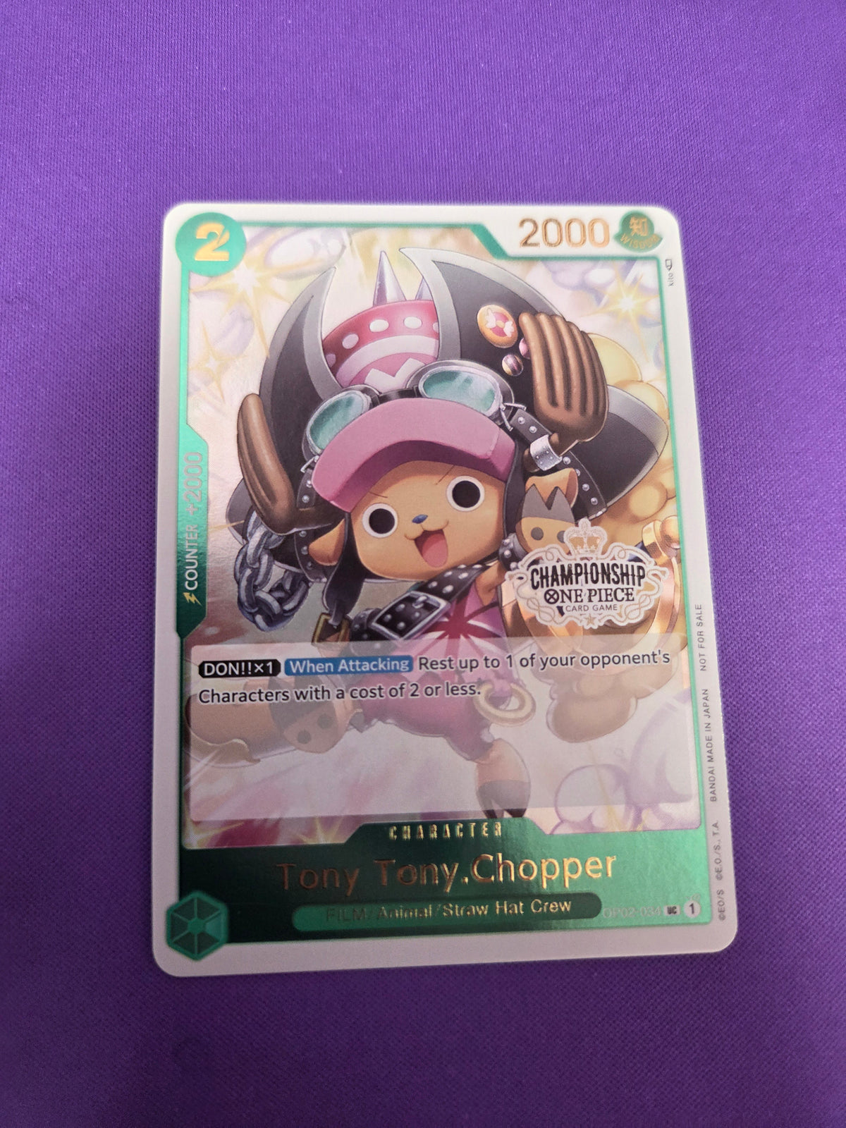 Tony Tony.Chopper (Store Championship Participation Pack) (OP02-034) - One Piece Promotion Cards Foil (Cabinet-NM)