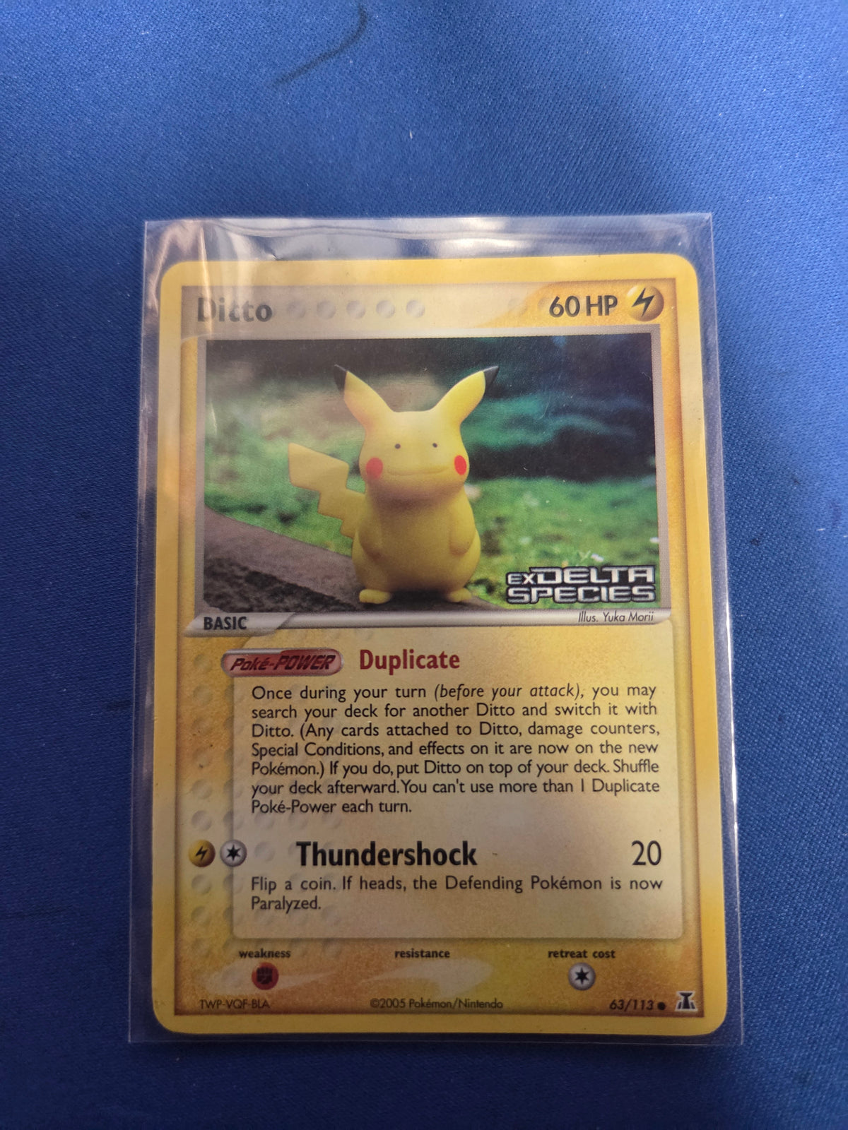 Moderately Played Ditto 63/113 (Pikachu) Common Reverse Holofoil (Cabinet-MP)
