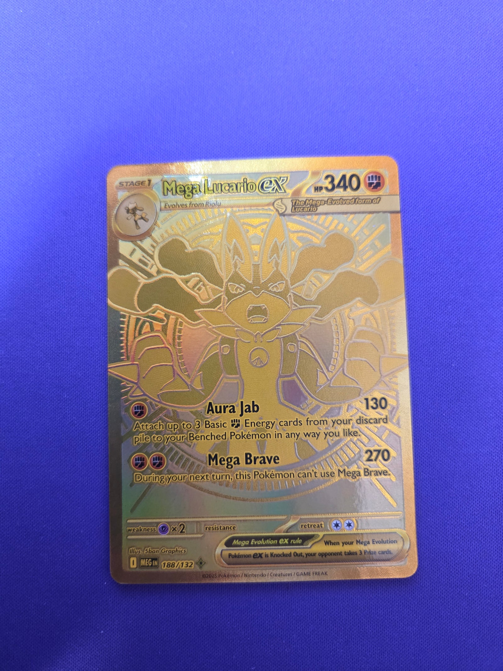Mega Lucario ex - 188/132 (188) Mega Hyper Rare Holofoil (Cabinet-NM)