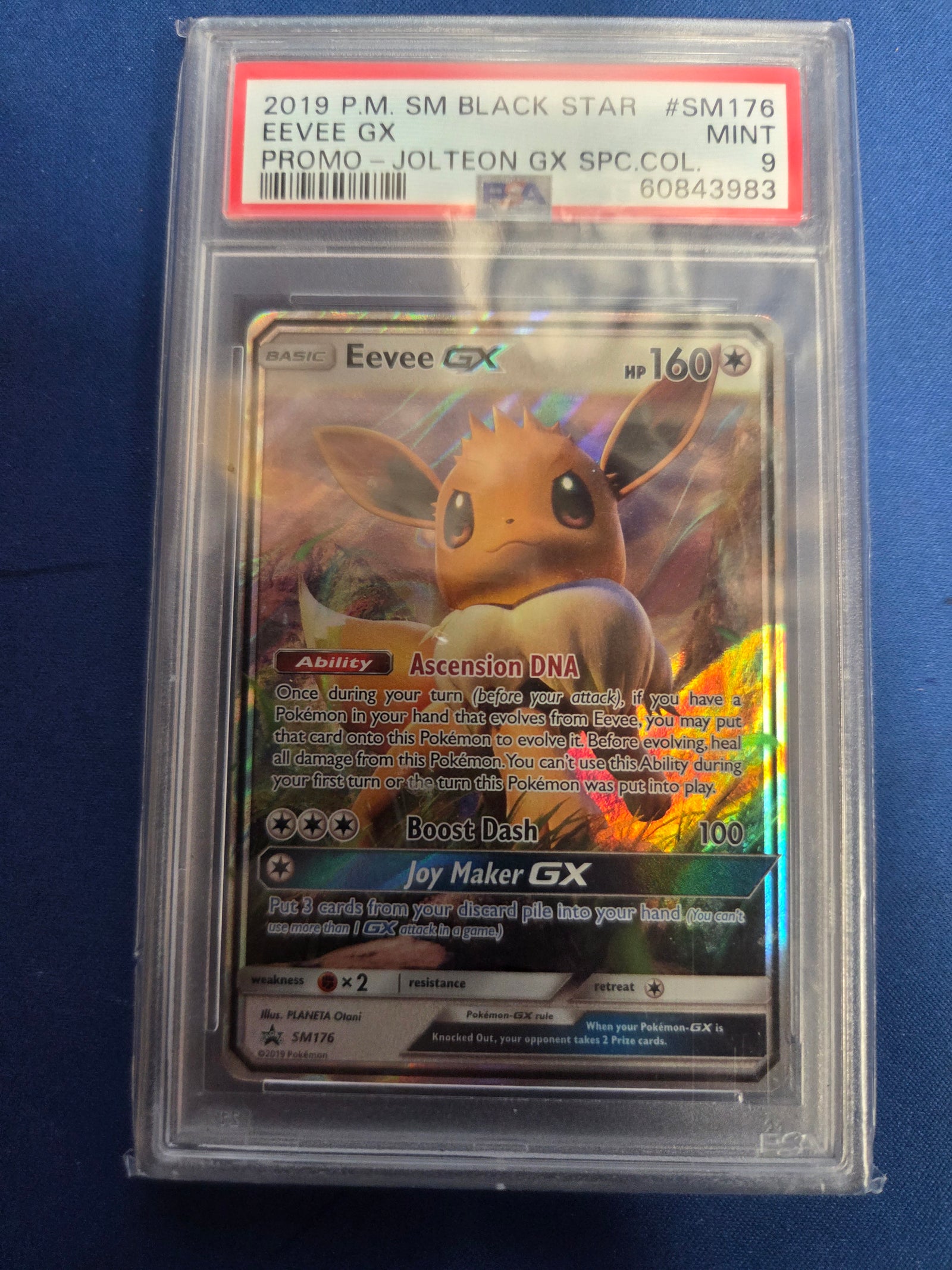PSA 9 Eevee Gx #SM176 S&M Promo (Cabinet)