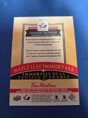 Connor Mcdavid #ML-5 Maple Leaf Immortals (cabinet-NM)