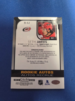 Seth Jarvis rookie autos #R-SJ (cabinet-NM)
