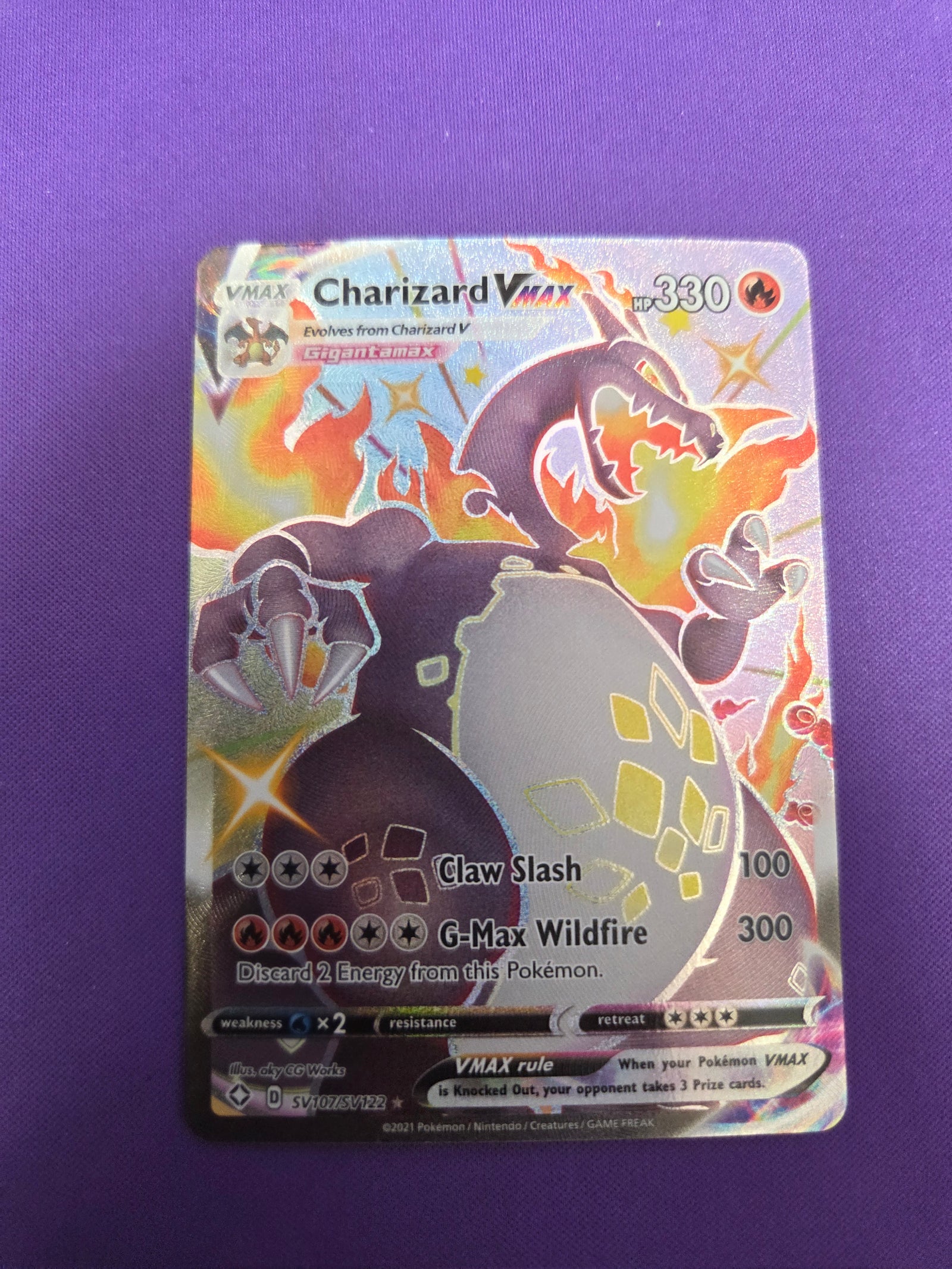 Charizard VMAX (SV107)/122 Shiny Holo Rare Holofoil (Cabinet-NM)