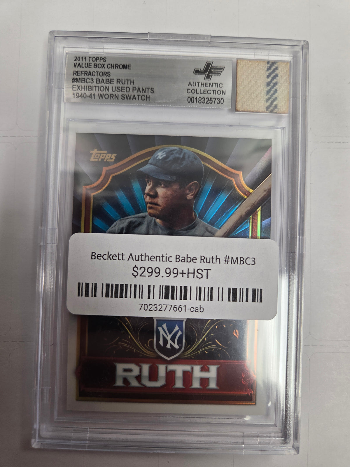 Beckett Authentic Babe Ruth #MBC3 1940-41 Patch (Cabinet)