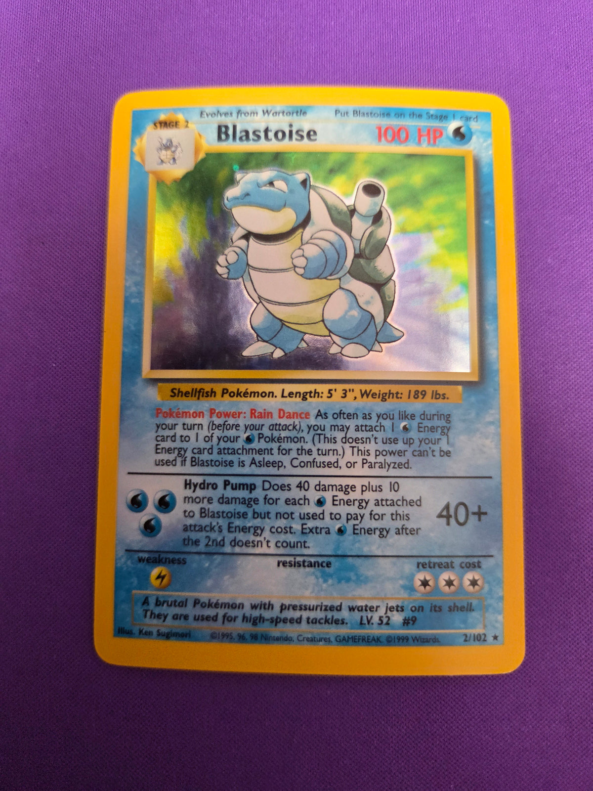 Lightly Played Blastoise (2)/102 Base Set Holofoil (Cabinet-LP)