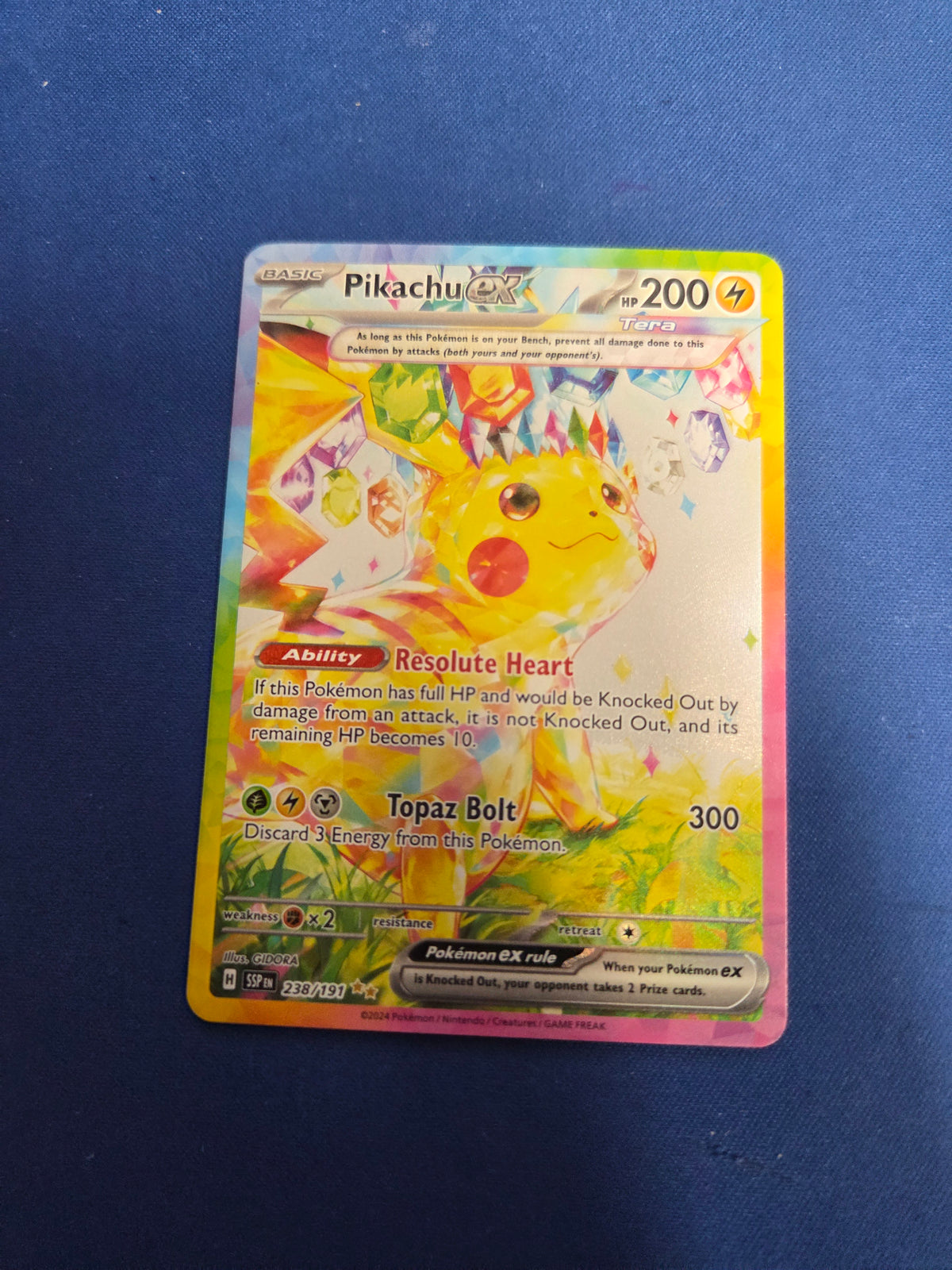 Pikachu ex #238 Surging Sparks SIR (Cabinet-NM)