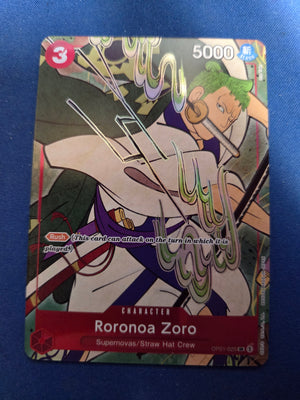 Roronoa Zoro (English Version 1st Anniversary Set) (OP01-025) - One Piece Promotion Cards Foil (Cabinet-NM)