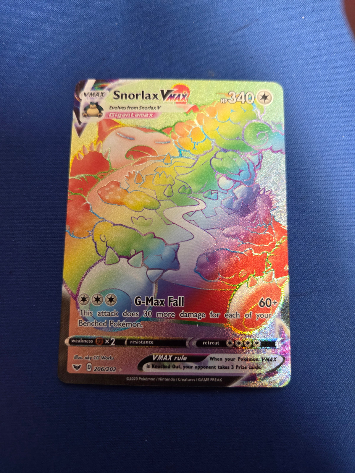 Snorlax VMAX (Secret) (206)/202 Secret Rare Holofoil (Cabinet-NM)