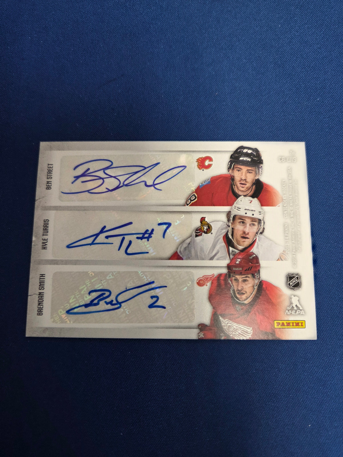Joseph/Chelios/Heatley/Smith/Turris/Street Sextuple Auto 2013-14 Panini Contenders
