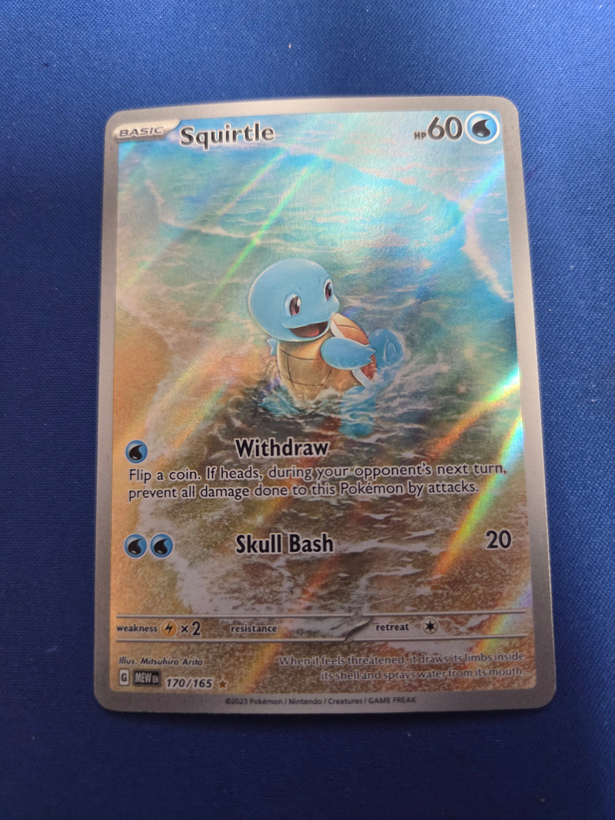 Squirtle - 170/165 (170) Illustration Rare Holofoil (Cabinet-NM) - Let's Play! Cards and Games! Squirtle - 170/165 (170) Illustration Rare Holofoil (Cabinet-NM) - Let's Play! Cards and Games!
