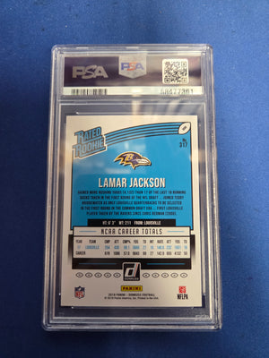 PSA 10 Lamar Jackson #317 Blue Press Proof Rated Rookie (cabinet)