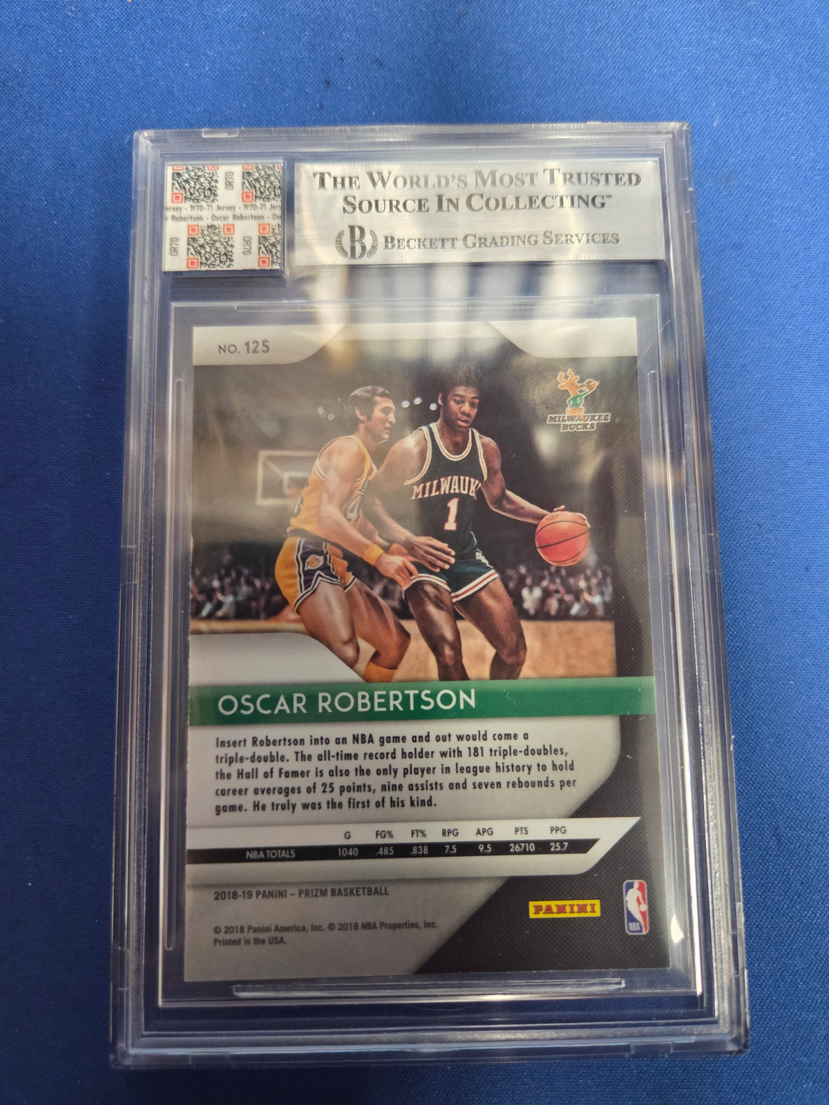 BGS Authentic Oscar Robertson Auto Patch Jersey Fusion