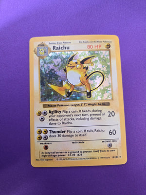 Lightly Played Raichu (14) Shadowless Holofoil (Cabinet-LP)