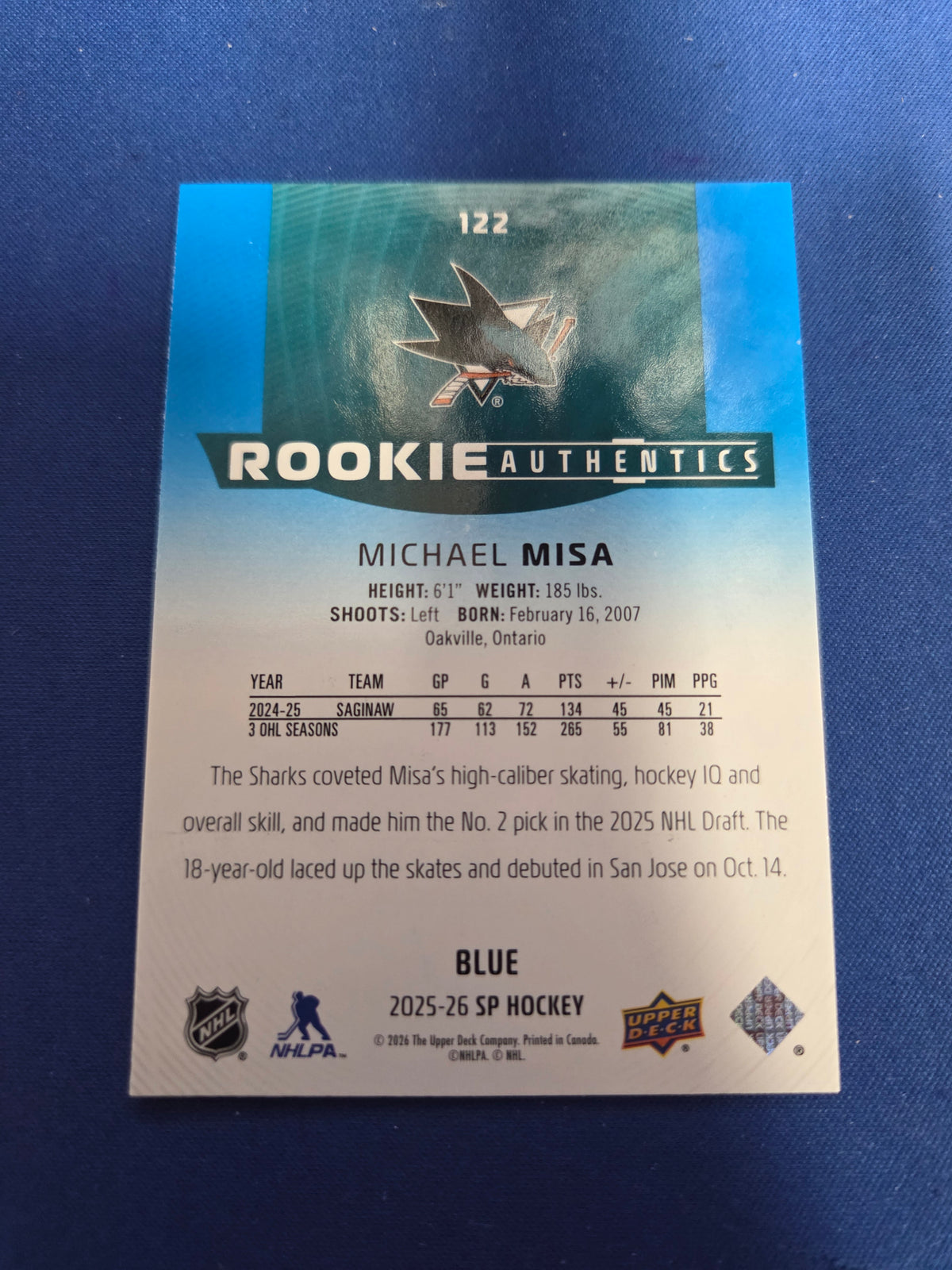 Micheal Misa #122 Rookie Authentics (cabinet-NM)