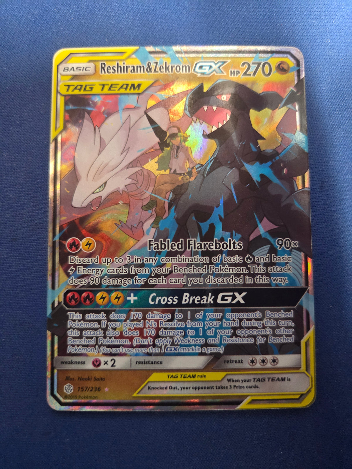 Reshiram & Zekrom GX (157)/236 Ultra Rare Holofoil (Cabinet-NM)