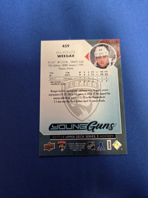 Mackenzie Weegar #459 Young Guns Upper Deck Series 2 (Cabinet-NM)