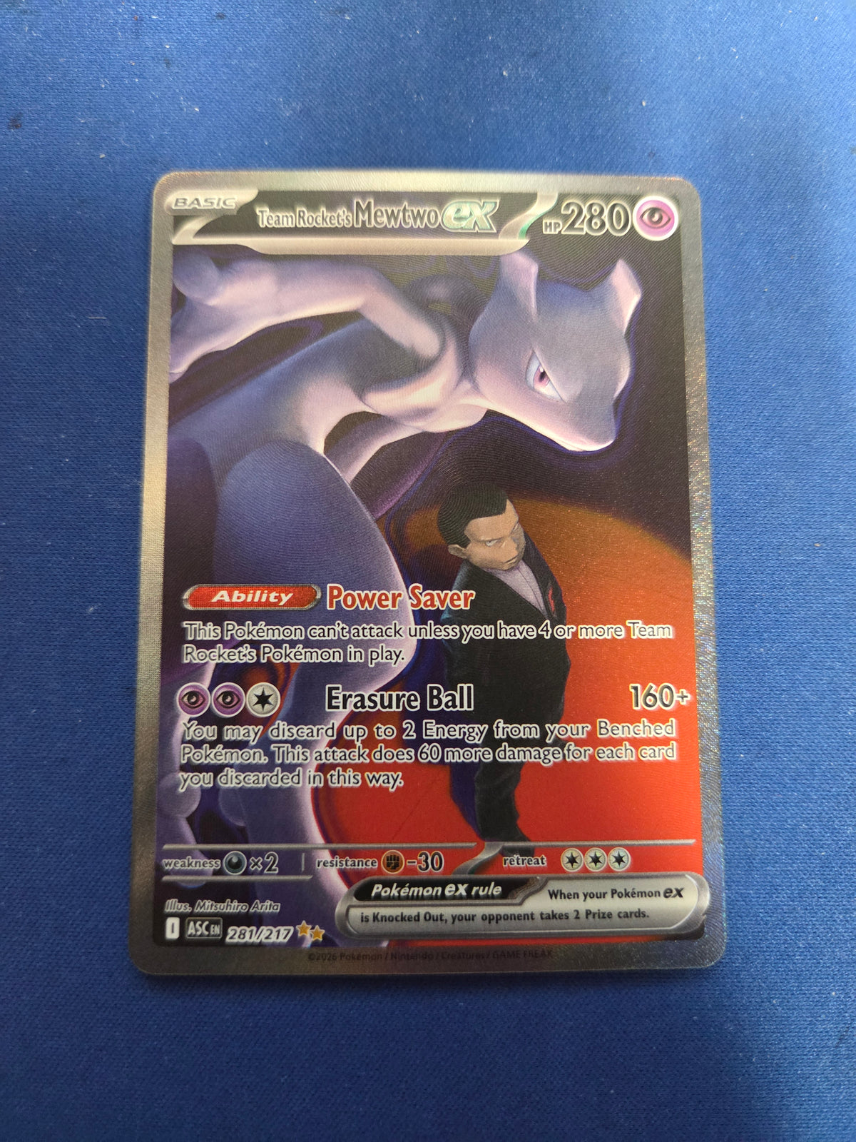 Team Rocket's Mewtwo ex - 281/217 (281) Special Illustration Rare Holofoil (Cabinet-NM)